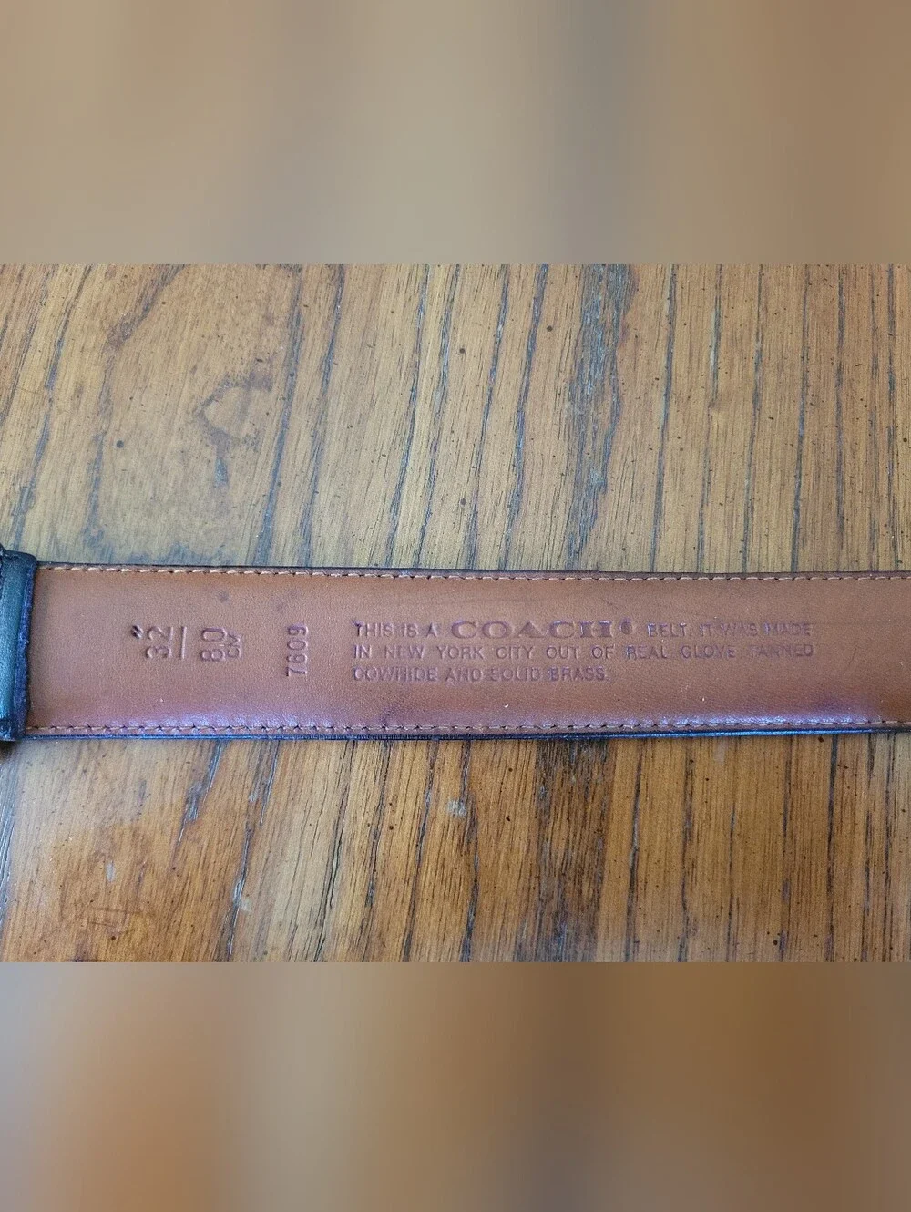 Vintage Coach Deep Maroon Glove-Tanned Leather Belt Size 32 Style 7609 NYC Made